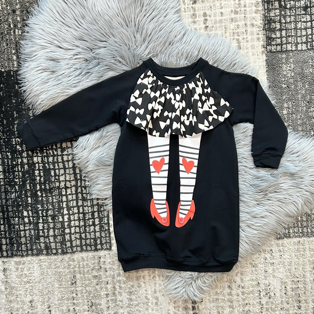 Mon Doux Monde Demi Skirt & Socks Black Dress NWT Size 6Y $48